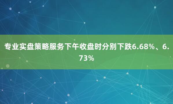 专业实盘策略服务下午收盘时分别下跌6.68%、6.73%